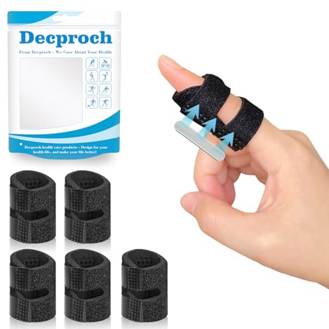Fingerskenor, 5 stycken fingerstöd, mjukt bekvämt fingerskydd vid skador, fingerstöd för trasiga, stuff, artrit och immobilisering av fotleden (svart)