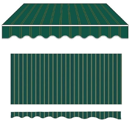 Tessuto di ricambio per tenda parasole retrattile per esterni, 4,9 x 4 m, 3,7 x 3 m, materiale verde per tende da sole per negozi e patii (4 x 2 m)