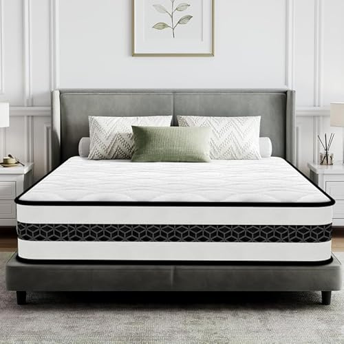 Colchón 140x190 cm Altura 28 cm, Certificado Oeko-Tex, Híbrido Colchón Espuma Muelles Ensacados y Viscoelástica, Dureza Media Confort, Transpirable, 10 Zonas Ergonómico, Hipoalergénico y Antiácaros