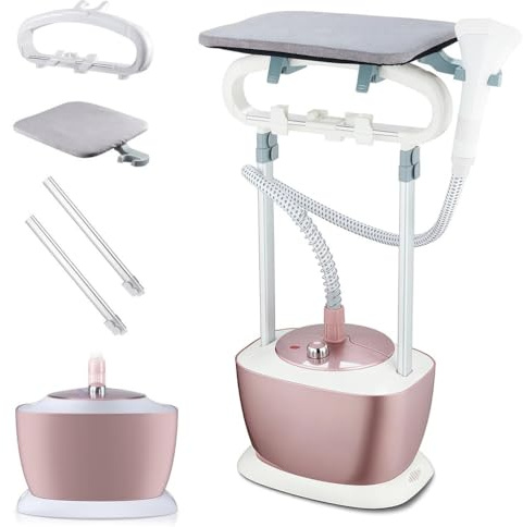 Gvqng Stiratrice Verticale 3 in 1, Stiratura Verticale Professionale per Indumenti con ASSE da Stiro E Gruccia, Riscaldamento Rapido da 1350 W, Serbatoio dell'Acqua da 1,6 L,220v