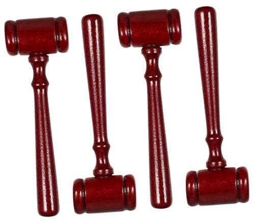 Mobestech Martillo de Juez de Madera 4 Piezas Portátil Sonido Claro y Fuerte para Subastas Profesionales y Uso Legal