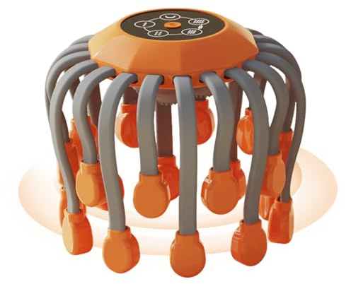 Masseur électrique du cuir chevelu – Appareil à nœuds vibrants, gratte-tête automatique avec 5 modes, favorise la relaxation, apaise les tensions | Masseurs de cuir chevelu pour soulager le stress et
