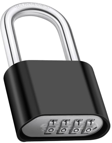 Adiwo Weatherproof Combination Lock Outdoor, 4 Digit Coded Padlock, Heavy Duty Locker Padlock, for Gym, School, Fence, Garage, Gate, Shed, Warehous, Long