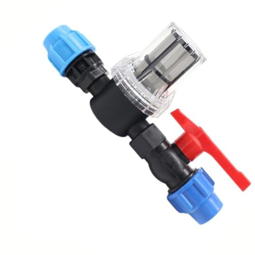 MonoSora Filtro de riego por goteo con tubo de plástico, conector rápido para sistemas de riego de jardín de 20 mm, 25 mm, 32 mm, fácil de limpiar