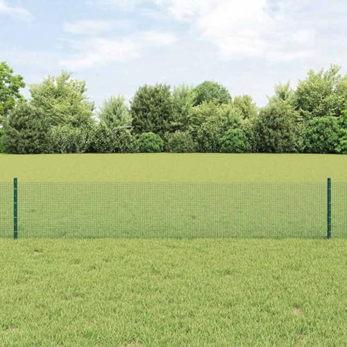 Solivagant Clôture avec Poteau Vert 0,4 x 10 m Acier et PVC,(4.47 KG)