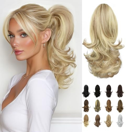Sofeiyan hästsvans hårdel, hårstycke med klämma, 33 cm flätförlängning | Lång lockig ponytail-förlängning, syntetiska hästsvansförlängningar för kvinnor, 121#