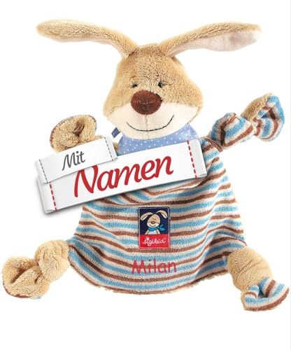 Sigikid Schnuffeltuch Hase Semmel Bunny, mit Namen Bestickt, personalisierbar, Geschenk zur Geburt oder Taufe, für Babys und Kleinkinder, Namensbestickung, ideales Babygeschenk