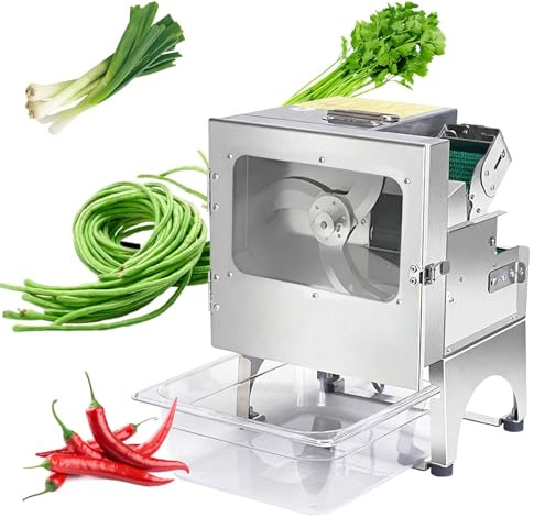 Cortadora De Verduras Comercial Con Cinta Transportadora, Procesador Verduras Industrial 700 Rpm, Corte Largas Sin Precorte