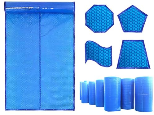Coberturas solares para albercas, manta térmica flexible de 16 mil para piscinas de forma extraña, rectangular, ovalada, retiene el calor y reduce la evaporación (650 x 800 cm)