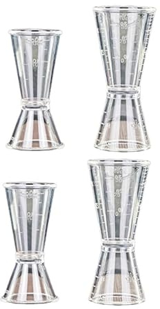 OUNONA Misurino per Misurazione Alcolici e Cocktail 4 Doppia Doppio in Plastica Accessori Professionali per Home Bar e Feste per Barman