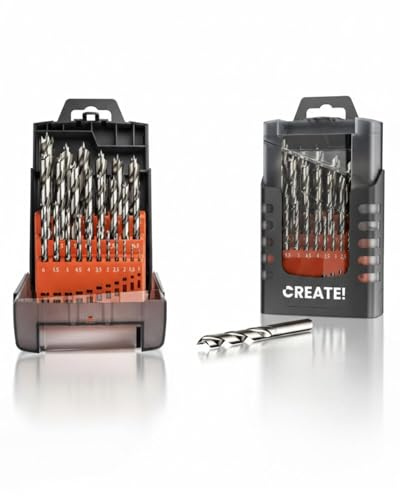 CREATE! HSS Bohrerset 25-teilig (geschliffen, statt gewaötzt) Ø 1-13 mm in 0,5 mm Schitten
