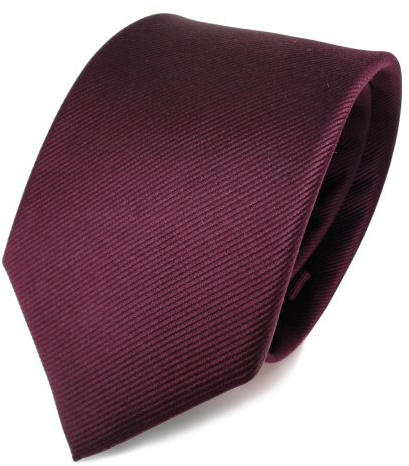 TigerTie - Jacquard gewebte Designer Seidenkrawatte in einfarbig Uni Rips - Krawattenbreite 8 cm