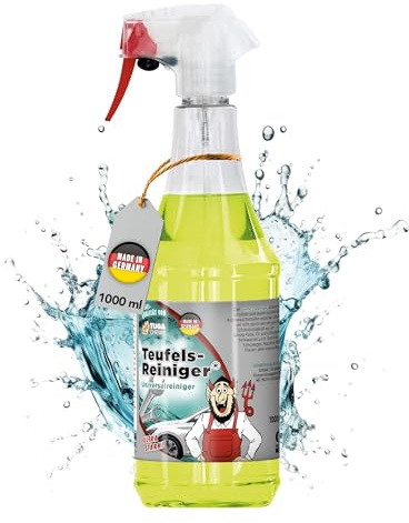 TUGA Chemie Teufelsreiniger Fahrzeug-Vorreiniger 1 L Sprühflasche | kraftvoller Schmutzlöser gegen Insektenreste, Öl & Straßenschmutz, materialschonend für Lack, Kunststoff & Glas