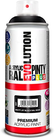 Evolution pinty p. M123011 - Pintura spray acrilica 520 cc negro mate