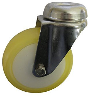 Weich Polyurethan Edelstahl Apparaterolle Rad ø 50mm, VA Kugellagerung, leichter Lauf - PU Belag - spurfrei - rostfrei - Lenkrolle - Küchen - Rückenlochbohrung