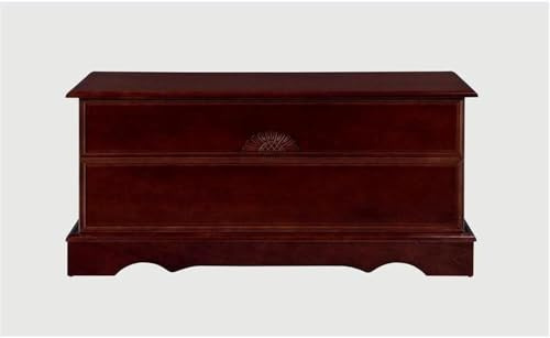 BOWERY HILL Rectangular Traditional Wood Cedar Chest, Warm Brown Finish, 40 W x 16 D x 18.5 H, Durable Wood Veneer and Particle Board Construction, Locking Lid Decorative Storage for Bedroom or