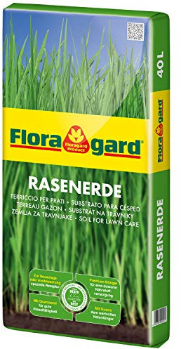 Floragard Rasenerde 40 L hochwertige Spezialerde zur Neuanlage, Pflege und Ausbesserung von Rasenflächen mit dem Naturdünger Guano mit Quarzsand erdfarben 74.0 x 37.0 x 7.0 cm