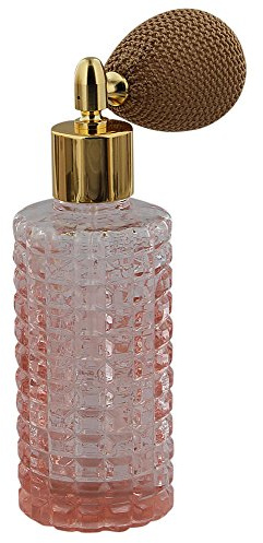 Rose Glas Flakon 30 ml Parfüm-Zerstäuber, leer mit Ballpumpe Farbe Gold, rosa, Kosmetex