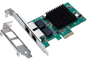 X-MEDIA XM-NA3821 PCI-E - Adaptador de red PCI-E de 2 puertos Dual 10/100/1000Mbps Gigabit Ethernet PCI Express (PCIe x1) | Chipset Intel 82575 | Compatible con Windows 11 y Linux