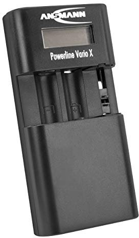 ANSMANN Powerline Vario X Chargeur Universel pour Piles Li-ION, Li-Po & NiMH (1 PCE) – Chargeur de Piles avec écran LCD – Station de Charge Automatique et sécurisée