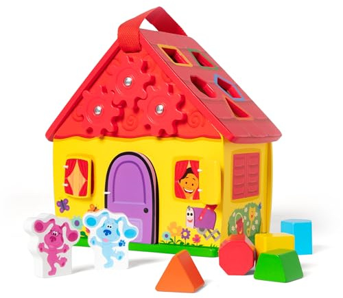 Melissa & Doug Blue's Clues & You! Holzhaus für unterwegs Spielset zum Sortieren von Formen (8 Teile)