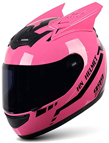 DCLINA Casco de Motocicleta Off-Road para Casco Modular Certificación Dot Cara Completa - Casco Abatible Carreras Motocross Ciclomotores Moto para Adultos Jóvenes, Hombres y Mujeres - Rosa