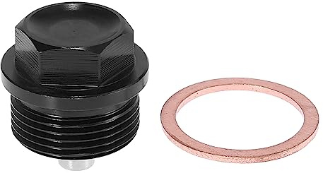 X AUTOHAUX Magnetische Ölablassschraube Mit Dichtring 1Pc Für Motorölwanne | Material: Aluminiumlegierung, Größe: 30x27mm, Inkl. Dichtring und O-Ring, Einfache Montage