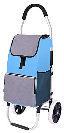 Einkaufstrolley 2 Räder, Klappbarer Einkaufswagen Treppensteiger Wasserdicht Drücken Ziehen Trolley-Tasche Schwerlast Sackkarre Einkaufsroller 50Kg Laden Pro Supermarkt Camping Picknick (45 Liter)