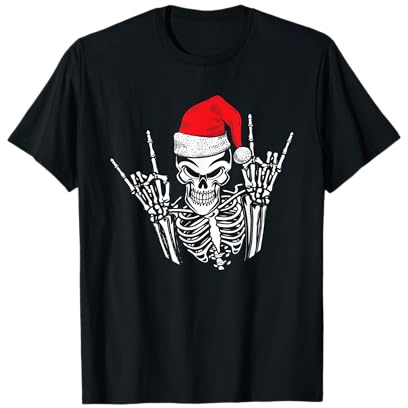 Chapeau de Père Noël squelette Jupe et enroulable Cadeau de Noël cool T-Shirt