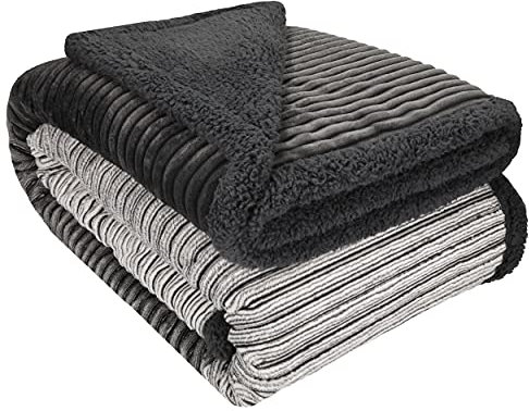 Betz Luxus Kuscheldecke Flauschig Sofa Fleecedecke Florenz - Wohndecke XXL Warm Sofadecke Decke Couch Größe 150x200 cm Farbe Grau