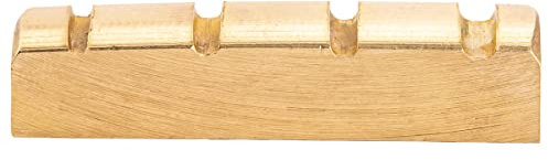 Musiclily Basic 38mm Messing E-Bass Sattel Vorgekerbt Brass Bass Nut für 4-Saiter Precision/Jazz Bass, 38x6x9mm