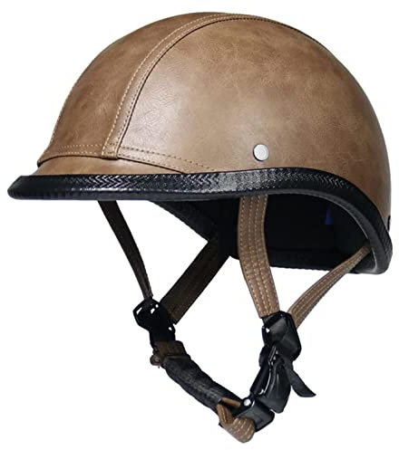 Motorradhelm Halbschalenhelm Halbhelme Motorradhelm ECE Genehmigt Brain-Cap Halbschale Roller-Helm Scooter-Helm Jet-Helm Retro für Erwachsene Herren Damen C,L