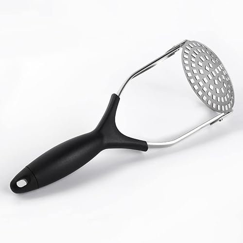 TECH DISCOUNT Presse Purée Manuel Inox Professionnel Pomme de Terre Accessoire Écrase Cuisine Écrase Légume Poignée Plastique Accessoire Culinaire