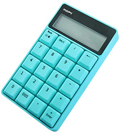Tastierino numerico per computer portatile - USB - Funzione chiave Tab - Full Size 20 tasti - Lettere di stampa grandi - Tasti a forbice silenziosi tipo X blu