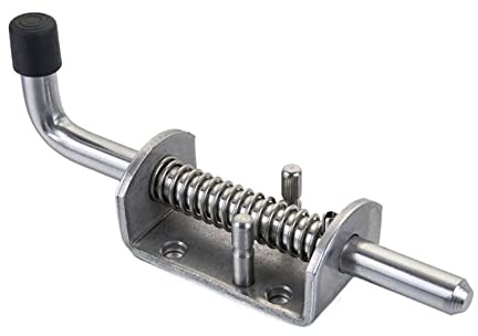 1PCS Spring Loaded Latch,Stainless Steel 304 Security Barrel Bolt Latch Trailer Gate Pin Lock Heavy Duty Tone Spring Latches Door Cabinet Hing (Length:165mm)