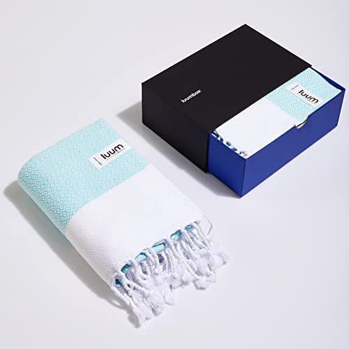 Luum® Telo mare XXL per hammam, asciugamano da spiaggia grande, asciugamano da sauna, telo da picnic, telo da spiaggia, telo doccia, telo da yoga, pareo sarong donna, uomo, donna, menta, L: 180