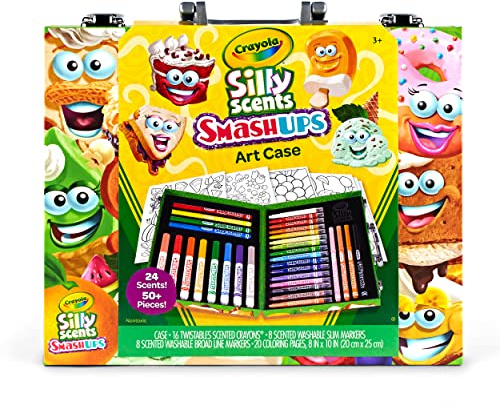 Crayola Silly Scents Mini Inspiration Art Case, Scented Crayons & Markers Set, Art Kit for Kids, Coloring Supplies, Travel Gifts for Kids, Ages 4+