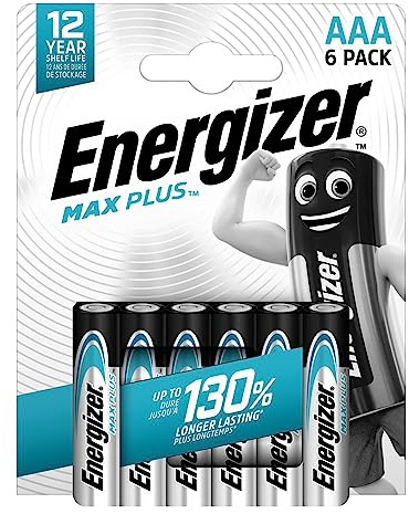 Energizer Max Plus AAA Batteries, Alkaline, 6 Pack