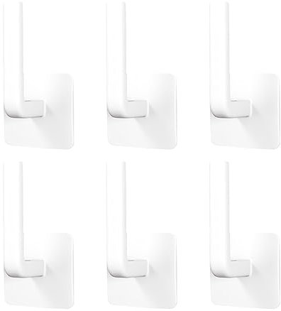 Haken Selbstklebend, 6 Stück Klebehaken Selbstklebende Haken Ohne Bohren Handtuchhaken Handtuchhalter Wasserfest Edelstahl Wandhaken für Bad Toilette Küche (White #2, One Size)