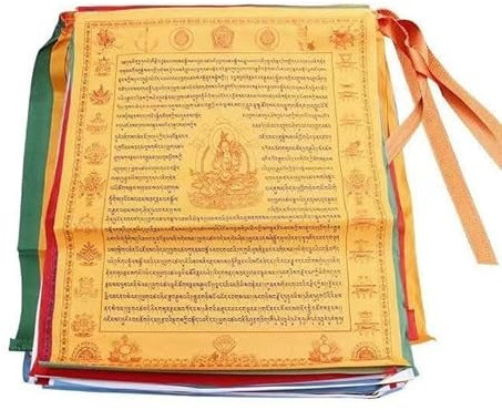 Banderas al aire libre, banderas de oración, bandera del Tíbet, budista tibetano, banderas de oración de colores, caballos de viento, banderas de yoga de meditación hechas a mano, 3 metros, 10 piezas