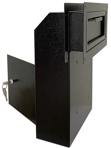 Plugsharge Door Drop Box, Mail Slots for Mail, Rent, Deposit, and Night Key, Through The Door Prevents Money Fishing Locking Steel Mailbox with Rear Access, Black