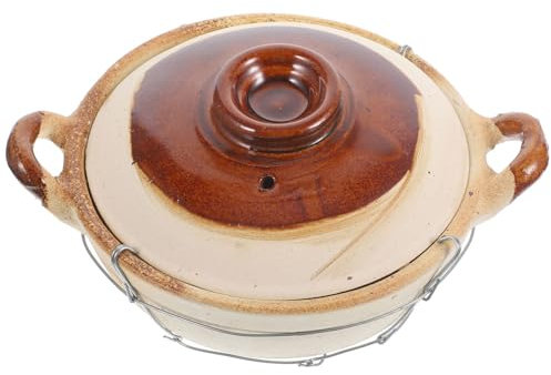 Ciieeo Pentola Da Cucina Con Manico Singolo Casseruola in Ceramica Argilla Trasferimento Termico Ideale Per Zuppa Riso Stile Casuale