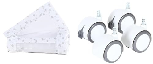 babybay Nestchen Mesh-Piqué/Bettumrandung für Beistellbett & Rollensatz Parkett/Rollen