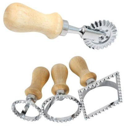 OUNONA 3st Keksform Kuchenschablonen Ravioli-hersteller Prägewerkzeug Ravioli-stempel Mit Griff Edelstahlform Kuchenformen Plätzchen Hölzern Ausstechform Geprägt