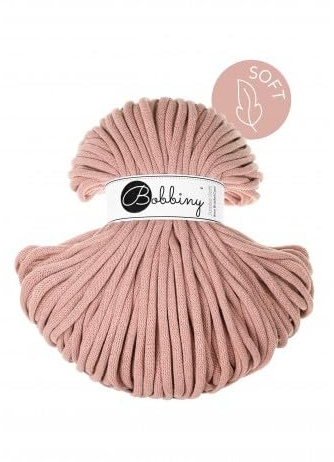 ReWu Flechtkordel Jumbo Soft - 8mm - Baumwollkordel Baumwollgarn Garn Kordel Makramee Schnur Kordelband Natur Baumwolle 100m - Blush