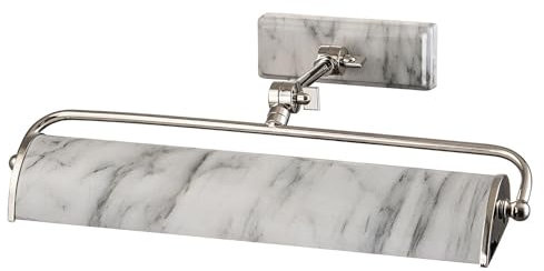 Licht-Erlebnisse Bilderleuchte Metall in Marmor Optik 44,5 cm lang 2x E14 verstellbar Vintage Design Bilderlampe Flur Wohnzimmer Wandleuchte Galerie