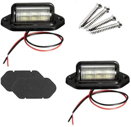 2PCS LED Luce Targa Auto, Luce Targa,Luci Targa,Luci Targa Led,Luce Targa Moto,Luce Targa Led,12V-24V Luci Targa a LED Impermeabili,6500K LED 6SMD, per SUV, RV, Rimorchi, Camper, Camion e Imbarcazioni