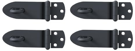 Alberts 839260 Aldabilla de seguridad Ovado, Galvanizado, con recubrimiento de plástico gris grafito, Tamaño 100 x 38 mm, Juego de 4