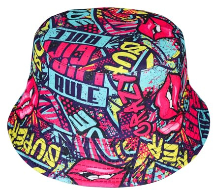 JJDreams 80er Bucket Hut Unisex Fischerhut Retrol Hut Modischer Sommerhut, Faltbar, Outdoor-Anglerhut