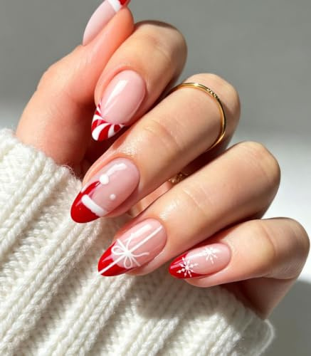 JMEOWIO Weihnachten Nagelfolie UV Härtend Gel Nagel Strip Sticker